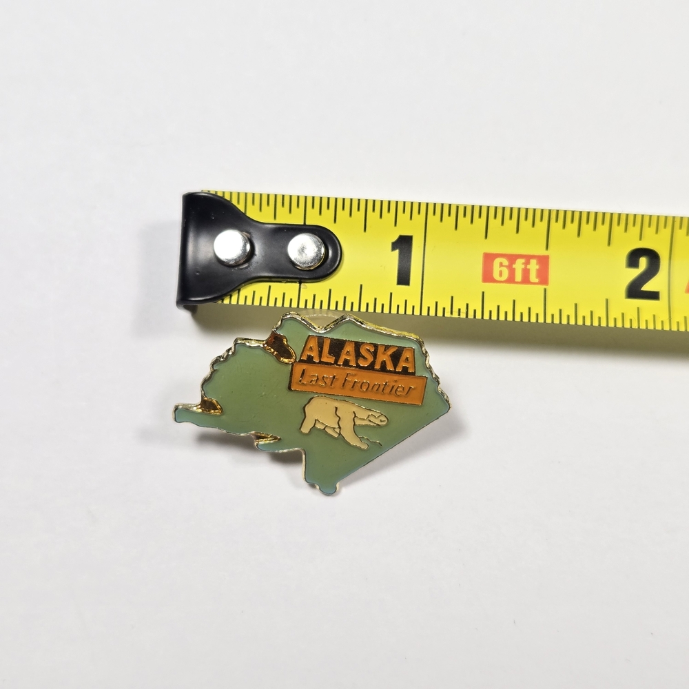 Vintage Alaska Map Pin - Green and Orange - Picture 2 of 5